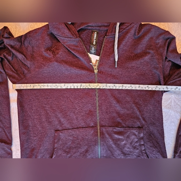 Kirkland Signature Dark Brown Lightweight Full Zip Hoodie, NWT - Picture 2 of 8